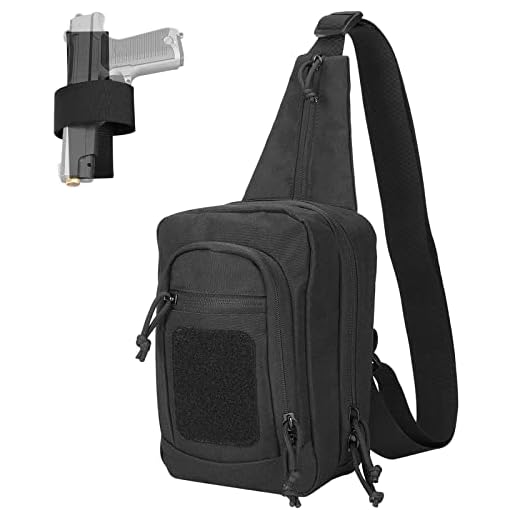 ProCase Sac de Poitrine Tactique Sacoche Bandoulière Cross Body, Sacoche Tactique Militaire pour Pistolet, Sac Tir Sportif pour Homme Femme, pour Voyage Randonnée Camping Trekking