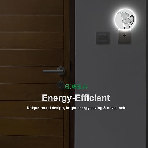 Image of EKOBLA Cute Elephant Night Light, Cartoon Safari Animal Plug into Wall with Dusk to Dawn Sensor, 0.5W LED Energy Saving Nightlight for Bedroom, Bathroom, Hallway