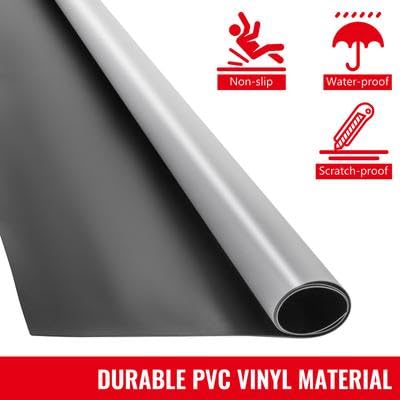 Happybuy Portable Dance Floor Roll, 6.6x49.2ft PVC Flooring, 1.5mm Thick, Grey/Black Non-Slip, Wearproof, Easy-Clean Surface for Ballet Practice