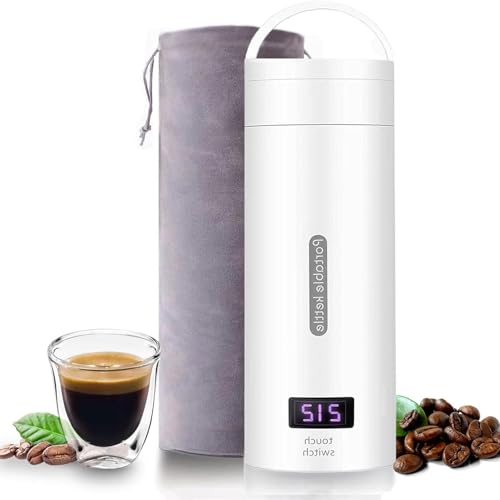 Portable Electric Kettle For Travel 500ml Stainless Steel Electric Kettle For Coffee Milk Tea Small Hot Water Boiler With Auto Shut-Off 4 Variable Presets Boil Dry Protection غلاية كهربائية للسفر