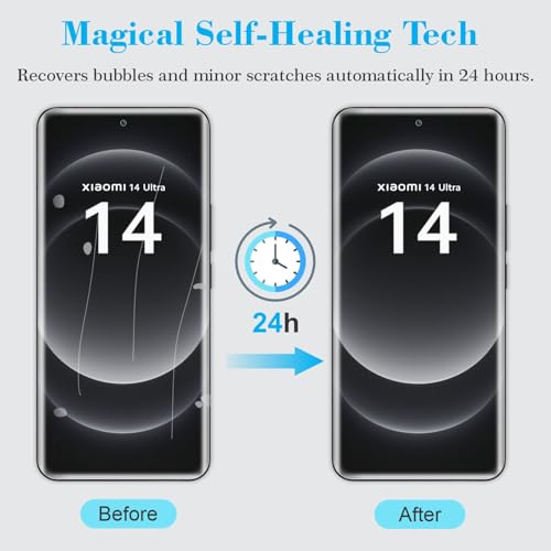 Image of SupCares TPU Anti Glare Matte Unbreakable Membrane Screen Protector for Xiaomi 14 Ultra, Xiaomi 15 Pro and Xiaomi 14 Pro (6.73 Inch) With Easy Self Installation Kit | Fingerprint Working|Edge to Edge