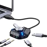 Interface Audio USB pour PC – Interface Répartiteur Externe USB, Connecteur De Microphone pour Casque, Prise Jack 3,5 Mm, Conception Compacte Et Durable | pour La Chaîne De Streaming D'enregistrement
