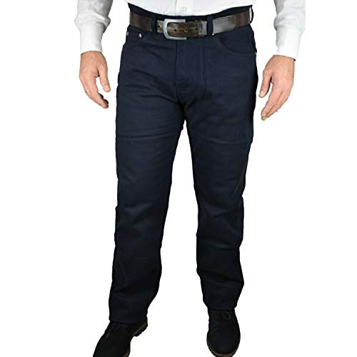 Occasione: Casual Pantaloni Uomo Elasticizzati 5 Tasche Regular Fit 46 48 50 52 54 56 58 60 62 64 (60 - Blu)