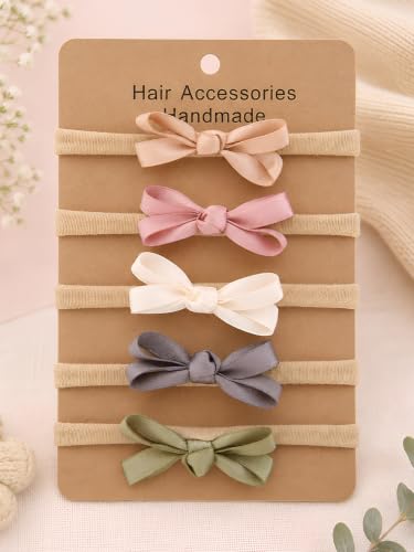 Image of POLKA TOTS Baby Hairbands for Kids Girl | Cute Stretchable Hair Bands for Baby Girls | Kids Hair Accessories | Elastic Infant Hairband | Toddler Hair Clips (Pack of 5)