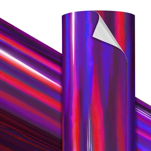 VViViD Premium Holographic Chrome Purple Craft Vinyl Roll 1ft x 5ft Bubble-Free Air Release Heat-Activated Adhesive for Strong Permanent Bond Ideal for Decals & DIY Crafts