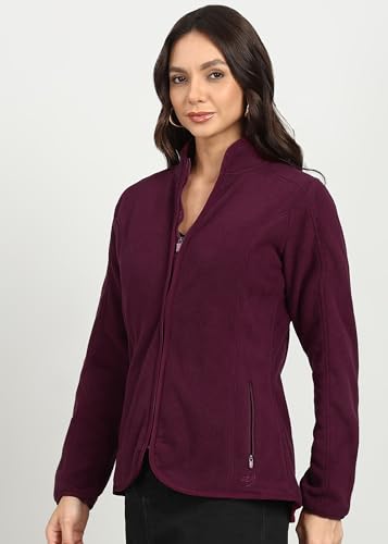 Image of Alan Jones Clothing Women's Standing Collar Zipper Fleece Standard Length Jacket