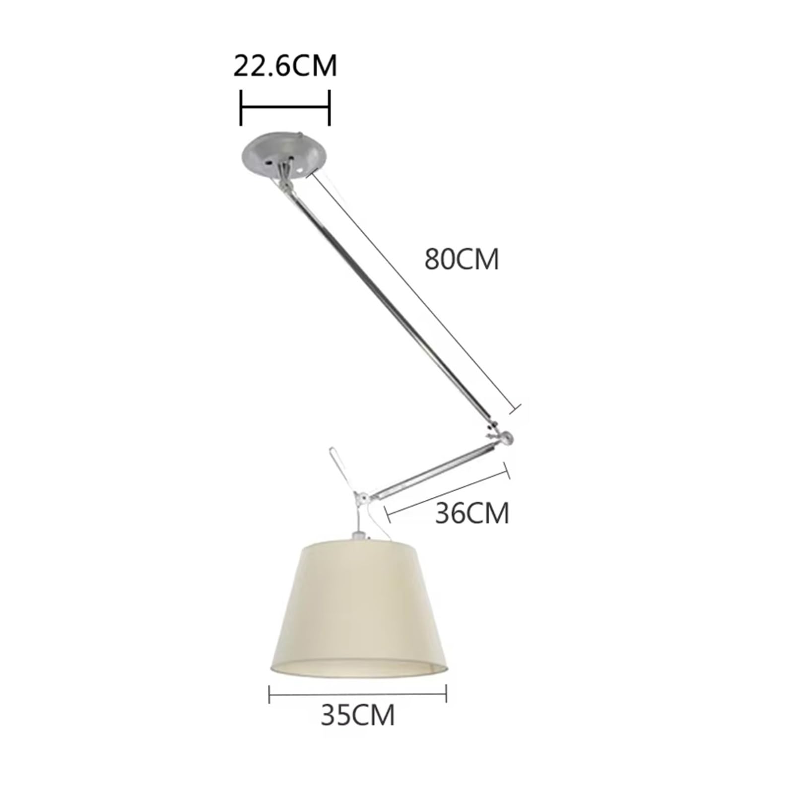 XJBTBA Adjustable Long Arm Pendant Light Dining Room Coffee Rocker Bedroom Lamp Swivel Wiszące Światła Sufitowe, Żyrandole Wiszące