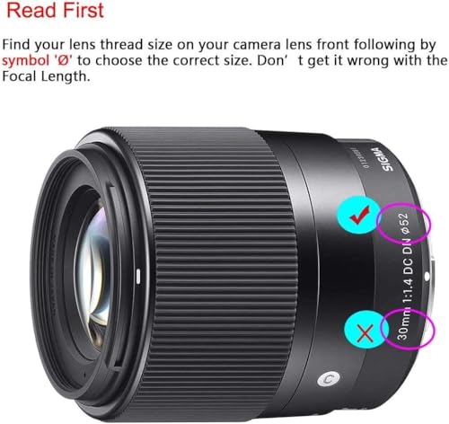 Image of MOSTOS - 52mm Lens Cap for Sony Alpha a6600 a6500 a6400 a6300 a6000 a6100 a5100 a5000, Sigma E-Mount 30mm F1.4 (Make Sure O52 Mark is Written On Your Lens)