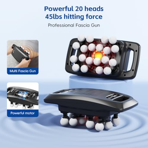 Image of cotsoco 20-Head Massage Gun Set, Deep Tissue Percussion Massager with 9 Modes and 9 Intensities, Handheld Muscle Massager for Back, Shoulders, Legs, Foot & Body Pain Relief, Fathers Day Dad Gifts