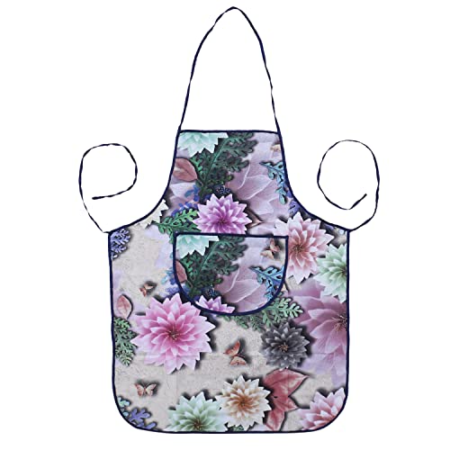 Image of Kuber Industries Apron|PVC Unique Floral & Strips Print Kitchen Chef Cloth|Waterproof Centre Pocket Apron With Tying Cord for Men & Women,Pack of 2 (Multicolor)