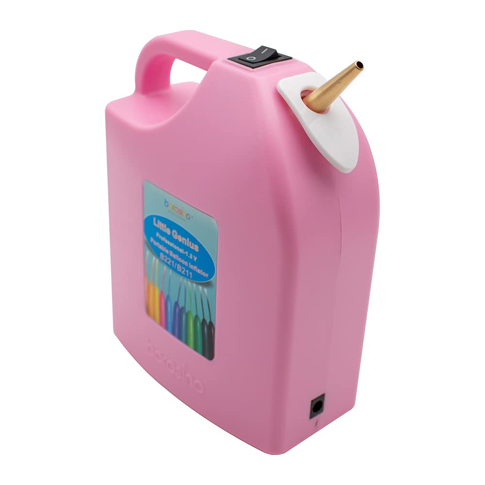 Toplionace Inflador Largo Recargable del Aire del Globo, Bomba de Aire Inalámbrica Portátil DC 12V del Globo (Rosa)