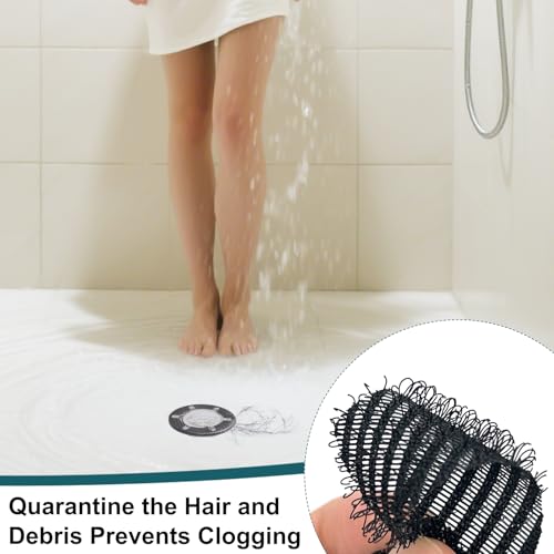 50 STK Abfluss Haarfänger, Haarsieb Dusche, Duschabfluss Mesh Aufkleber, Haarfilter Abflusssieb Badezimmer, Bad Ablauf Filtersieb, Floor Drain Sticker, Sieb Dusche Abfluss Haare für Küchen Bäder