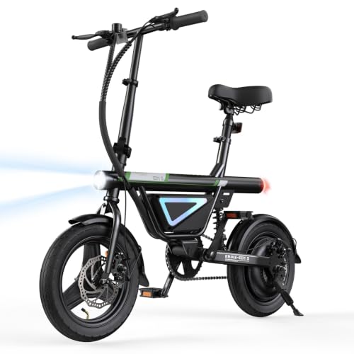 iScooter 14" Opvouwbare Elektrische Fiets, 432Wh Batterij, 30-50KM Bereik, 250W Motor, Elektrische Fiets voor Volwassenen en Tieners, 120kg Laadvermogen, Inclusief App, Drie Instelbare Snelheden 10/15