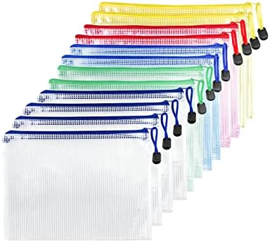 Lot De 12 Pochettes En Plastique A4 à Fermeture éclair Avec