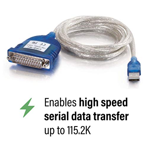 C2G Usb Adapter Usb To Db25 Adapter Grey 6 Feet (1.82 Meters) Cables To Go 22429,Gray #TOP3