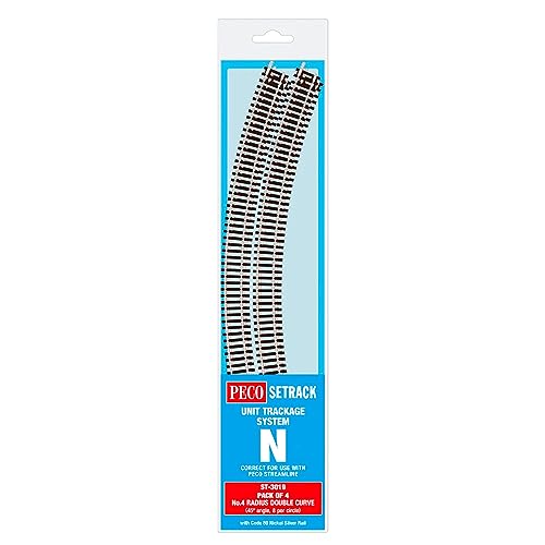 Rails courbes Peco ST-3019 Setrack Double Standard Curve Radius 4 pour modélisme ferroviaire HO