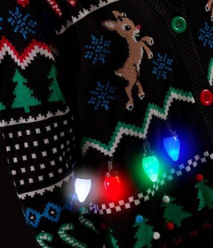 Image of Tipsy Elves Classic Cute Cardigan Ugly Christmas Sweaters for Women with Fun Patterns and Animals