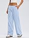 LOMON Gingham Pants Woman Spring Summer Pajamas Clothes 2026 Wide Leg Pj Lounge Boxer Bottoms Palazzo Flowy Comfy Plaid Checkered Trousers (Blue Plaid, L)