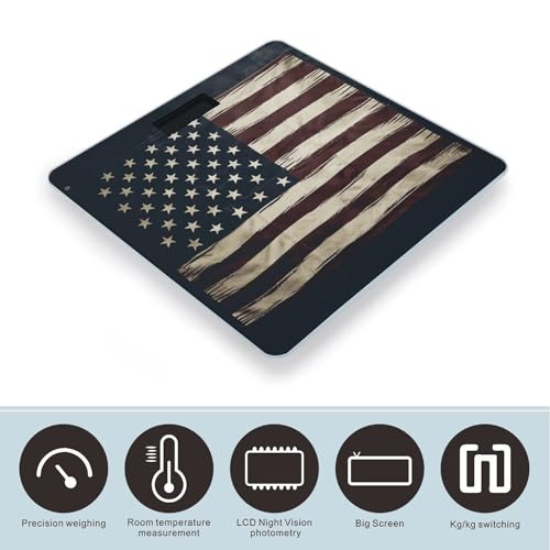 Báscula digital de baño de alta precisión con bandera americana miniatura 3