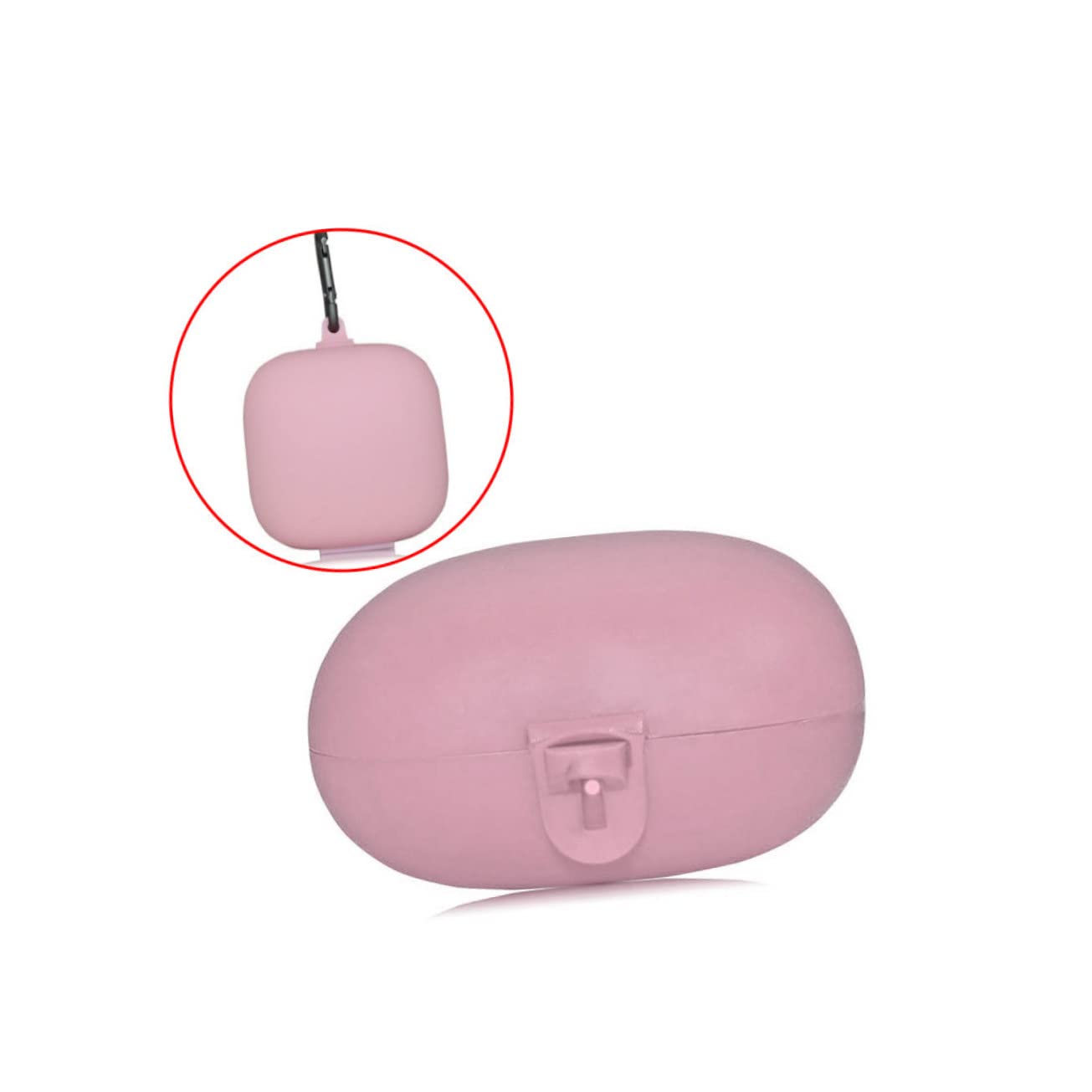 DOITOOL 3piezas Caja De Protección para Auriculares Inalámbricos Funda De Silicona y Hebilla Metálica Compatible Pro Color Rosa