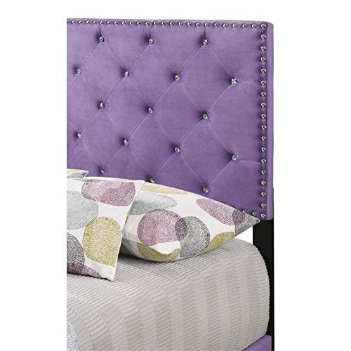 Maklaine Contemporary Velvet Upholstered Twin Bed In Purple #TOP4