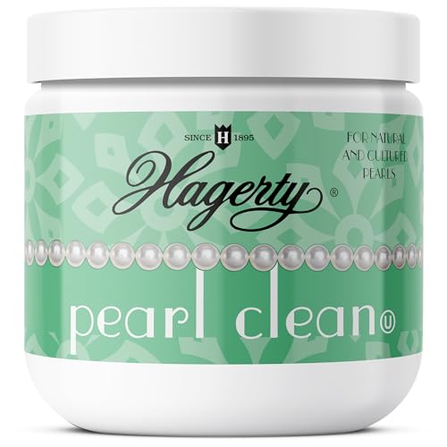 Hagerty Pearl Clean Jewelry Cleaner - Professional Jewelry Cleaning Liquid for Pearls, Gemstones, Delicate Porous Stones - Dipping Basket Included - Kosher Certified Pearl Jewelry Cleaner Kit 7 Oz.