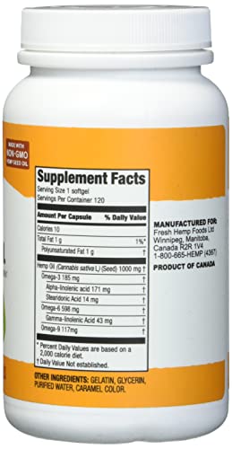 Manitoba Harvest Hemp Seed Oil Softgels, 780 Mg of Plant Based Omegas 3 & 6 per Serving, 120 Ct - Image 4