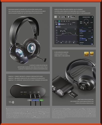 Arctis Nova Pro Omni - Cuffie gioco wireless Hi-Res, 96kHz/24bit, ANC, Mic ClearCast Pro, Filtro antirumore IA, App mobile, Mix 2,4GHz + BT, OmniPlay PC+PlayStation+Xbox - Grafite - Cuffia gaming - Immagine 16