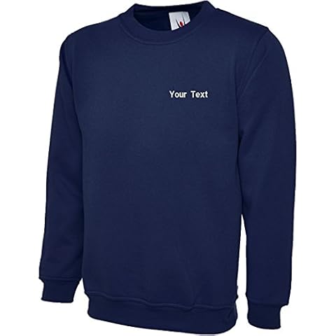 swagwear Embroidered Unisex Premium Sweatshirt Your Text Logo Personalised Workwear Uniform 7 Colours (XS-4XL) 201 Navy Cover