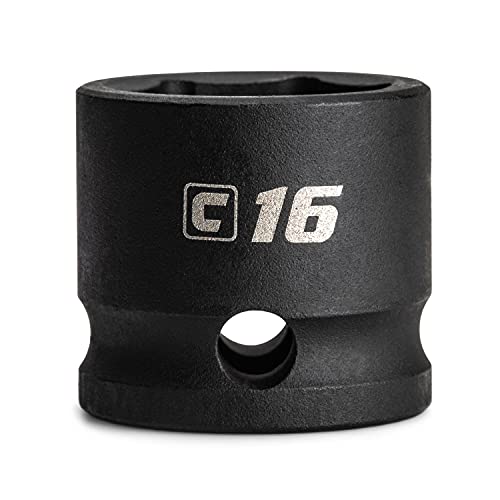 Image of Capri Tools 16 mm Stubby Impact Socket, 3 /8 in. Drive, 6 Point, Metric
