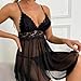 Fashion Sexy Lace Underwear Underwear Chiffon Mesh Nightdress lingerie for women sexy (Black, L)