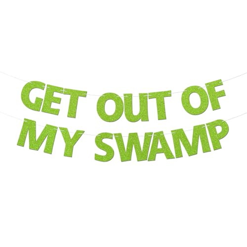 Get out of My Swamp Banner | Green Glitter Birthday...