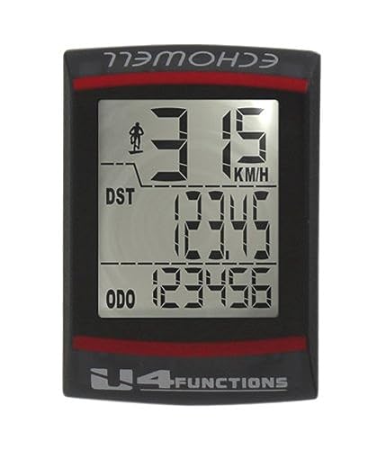 Colore: nero Echowell, Cyclecomputer U4 4 Functions Black-Wired Unisex Adulto, Nero, Taglia Unica