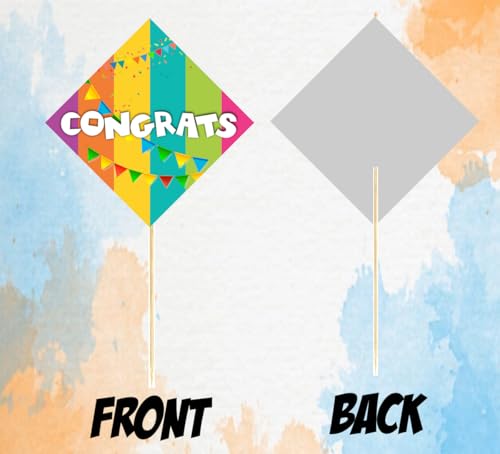 Image of Balloonistics inchCongrats inch Photo Booth Props (Pack of 10) - Congratulations Graduation & Promotion Party Decorations - Single-Sided Cardstock Photo Props with Bamboo Sticks for Weddings, Graduations & Success Parties (Photo Props - Pack of 10)