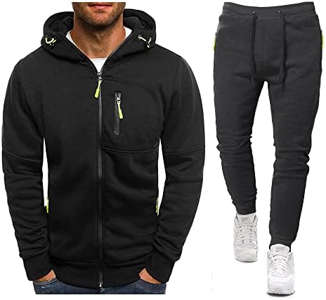Hakjay Men's Tracksuits 2 Piece Set Outfit Full Zip Outdoor Jogging Sweatsuits Activewear Sport Suit