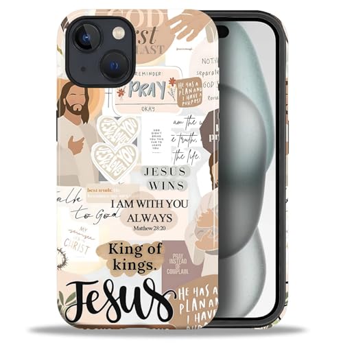 Yesad Case for iPhone 15, Hybrid 2-Layer Case, Shockproof Military-Grade Protection Durable Anti-Scratch Phone Case for Woman Man Boy Girl, Jesus Bible Verses - image 2