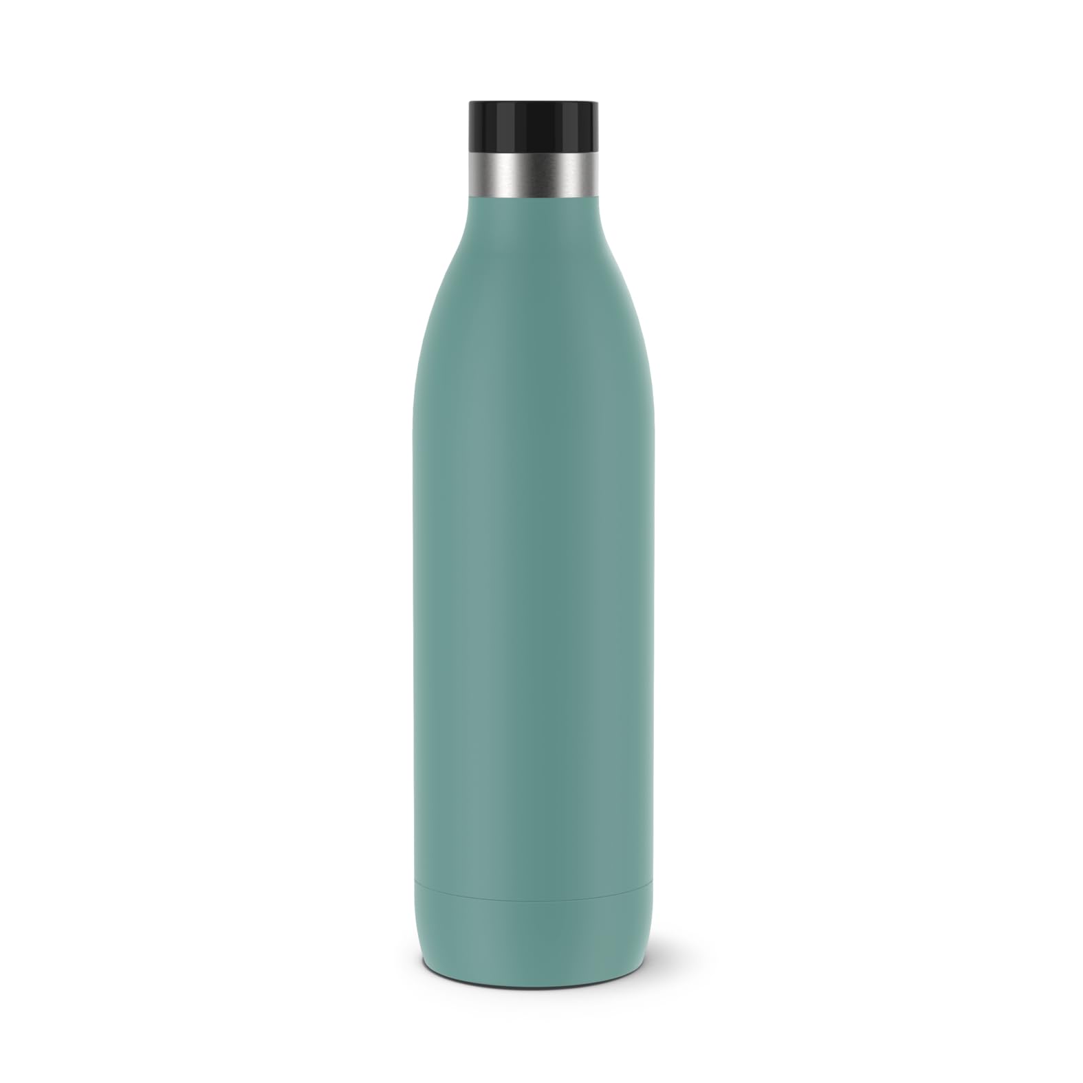 Emsa Bludrop Isolier-Trinkflasche, 1 Liter, 100% dicht, Quick-Press Verschluss, Ergonomischer 360° Trinkgenuss, 20h warm, 40h kühl, einfache Reinigung, Edelstahl, Pulverbeschichtung, Petrol, N31121