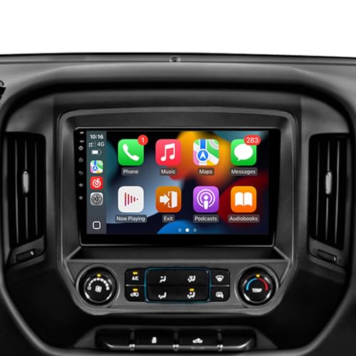 Leadfan Car Radio for Chevy Silverado GMC Sierra 2014 2015 2016 2017 2018 Replacement Stereo, Wireless Carplay Android Auto,GPS Bluetooth Backup Camera (2G+32G Without B.O.S.E System)
