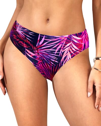 Image of Daci Women's Mid-Rise Full-Coverage Bikini Bottom | Mid-rise bikini bottom with full rear coverage in 82% nylon and 18% spandex for comfortable swimming and beachwear