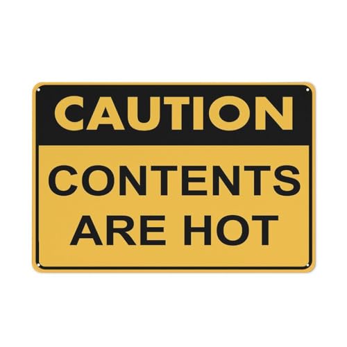 Caution Contents Are Hot Sign For Business 8"X12" Rust Free Aluminum Uv Printed