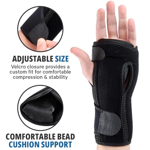 Hand Brace for Carpel Tunnel Wrist Brace -2 per pack- Extra Comfort for Night ,- Adjustable Night Wrist Support With Splints for Arthritis, Tendonitis, Sprain, wrist pain and Injuries - Fits Left or Right One size fits all - Thumbnail 5