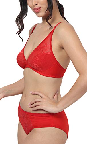 Image of StyFun Women Cotton Bra Panty Set, Non-Padded, Non-Wired, Sexy Lingerie for Honeymoon Lingerie Set for Women for Sexy hot Bra Panty Set for Women Combo Pack Color- Multi-Color Cup-B