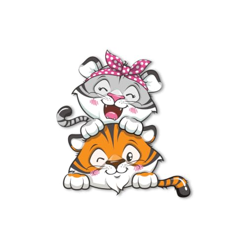 Image of Bhai Please Tiger Couple Theme Wooden Fridge Magnet - Couple Gift