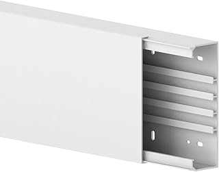 Cable Coach Goulotte de câble 60 x 200 mm, 1 m, Blanche, Robuste, pour de Nombreux câbles au Mur ou au Plafond, pour l'intérieur et l'extérieur, Bureau, Atelier, Bricolage