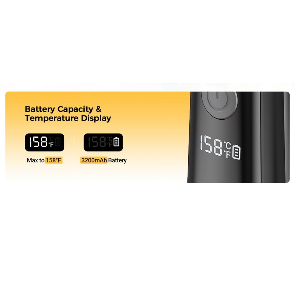 Cuillère à Glace Électrique Rechargeable par USB avec Écran LED, Température Réglable, Fonction Auto-Chauffante et Fonte Automatique.