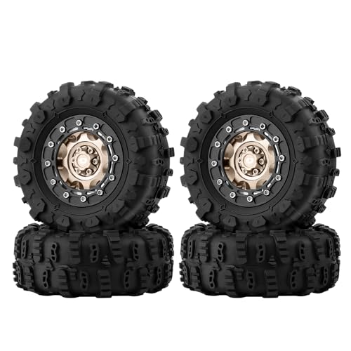 DashRC RC 1.3" Wheel and Tire Set, Aluminum Beadlock Wheels Mud Terrain Tires for 1/18 1/24 RC Micro Crawlers Ascent18 TRX4M SCX24 Upgrades Parts