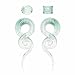 BodyJ4You 4 Gauge Glow in the Dark Glass Spiral Plugs and Tapers (5mm) - 4 Pieces