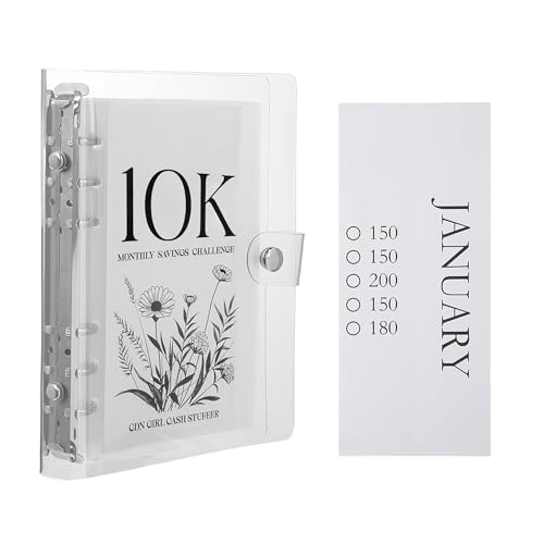 12-Month Envelopes Money Saving Challenge Binder, New 10,000 Savings Challenge