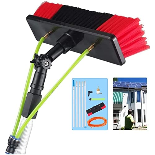 Kit de cepillo telescópico para limpieza de ventanas, poste extensible de 8 m con cepillo de 30 cm para limpiar cristales y ventanas sin esfuerzo