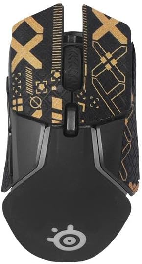 Mouse Anti Slip Grip Tape Compatible with SteelSeries Rival 600 / Rival 650 Mouse Skins,Sweat Resistant,Sweat-Proof Grip, Protective Cover,Black Gold Half